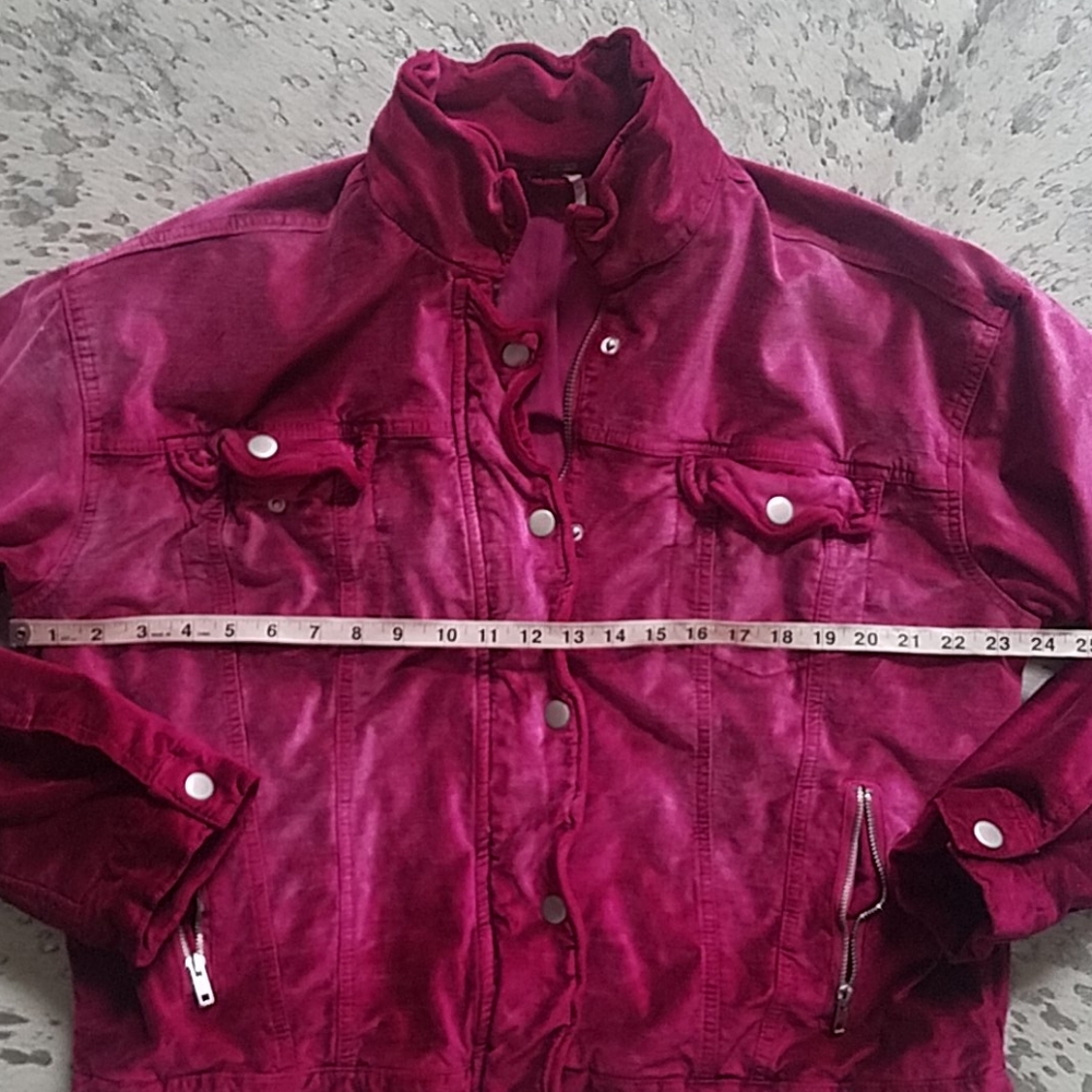 Free People Velvet Trucker Pink Jacket M/L - Picture 7 of 12